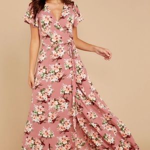 Mauve floral maxi dress